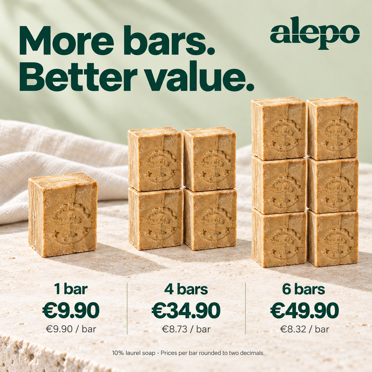 Aleppo Soap with 10% Laurel Oil
