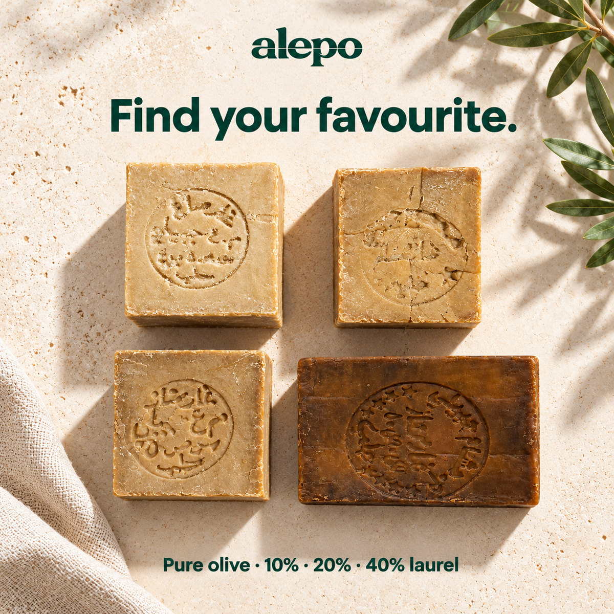 Aleppo Soap Discovery Set: All Four Bars