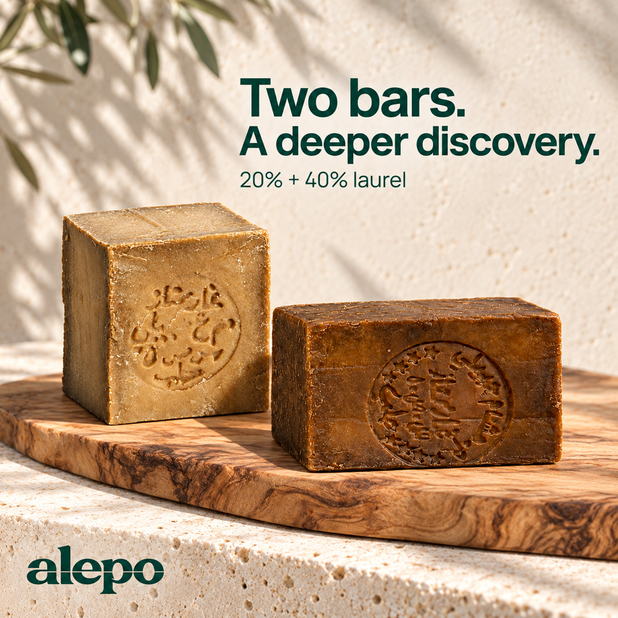 Aleppo Soap Duo: 20% and 40% Laurel