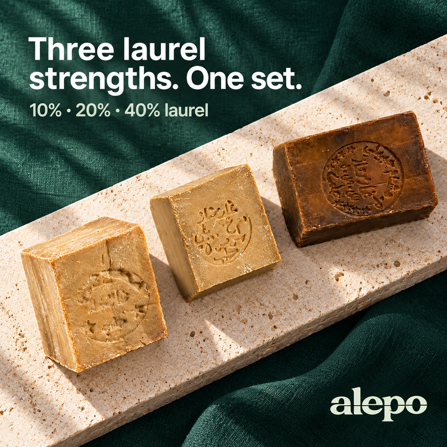 Aleppo Soap Laurel Trio: 10%, 20% and 40%
